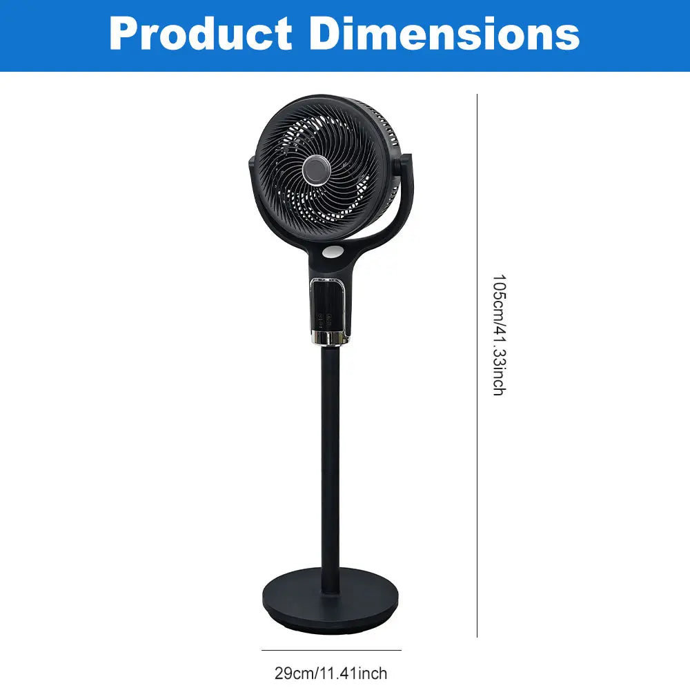 SPZK Air Circulator Pedestal Fan 120° Automatic 4-Way Oscillating Standing Fan, Ultra Quiet Standing Air Circulation Fan with Remote Control, 8 Speed Powerful Oscillating Floor Fan, 9 Hour Timer Adjustable Height Pedestal Fan for Home Sleep Office Use