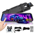 【SUMMER SALE】10 Inch Rearview Mirror Dash Camera, 1080P Full HD Front & Rear Dash Cam, Touch Screen Car Backup Camera with Night Vision, Parking Assistance