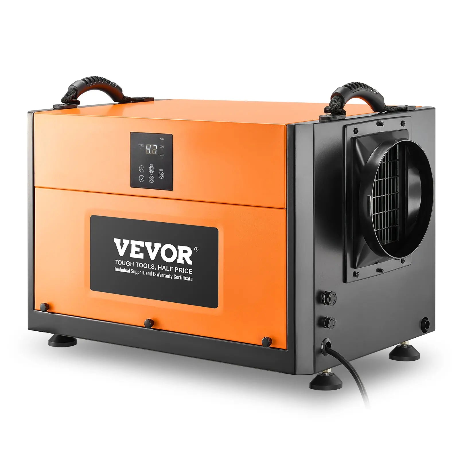 【Summerfinds】Vevor 156 Pints Commercial Dehumidifier with Drain Hose, Portable Crawl Space Dehumidifiers for Basement Storage Room Industrial Grade, Auto Defrost/Drainage, Heavy-Duty Galvanized Steel, LED Indicate