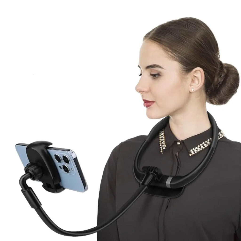 Silicone Neck Phone Holder, Hands-Free Adjustable Flexible Gooseneck Phone Mount, Video Recording Bracket for 4.7-6.7 Inch Phones, Cellphone Selfie Tripod, Portable, Selfie Stand Mount, Selfie Accessories