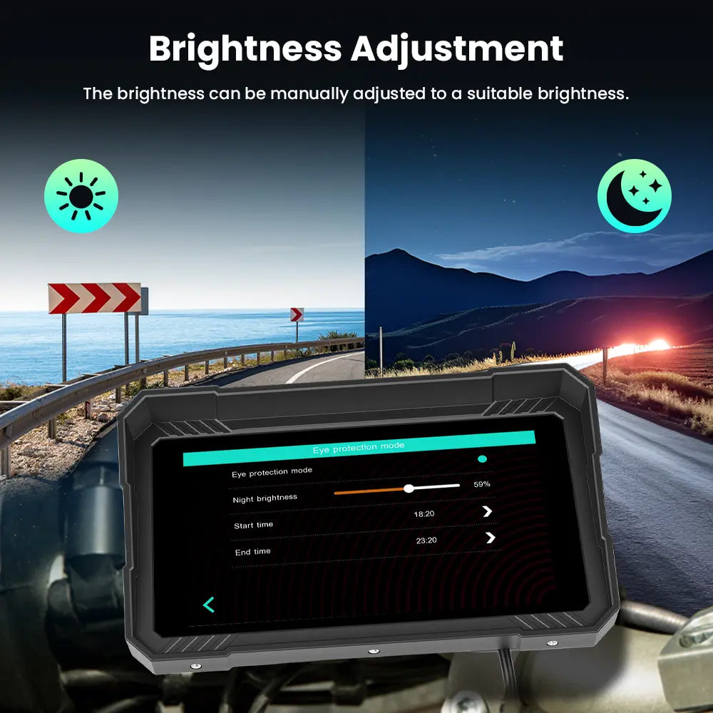 Moto Carplay Screen 5 Inch with Wireless Carplay Android Auto, Bluetooth, IP67 Waterproof Navigation System, HD Touch Screen for Motorcycles, 12V