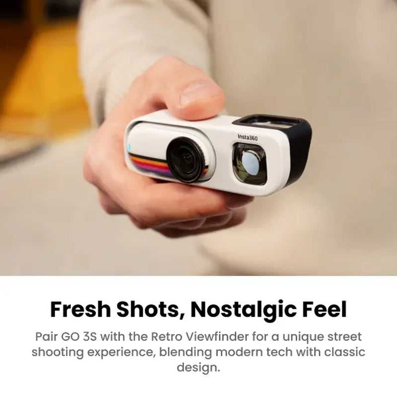 Insta360 GO 3S Retro Bundle Special Edition - Small 4K Vlogging Camera, Hands-Free POV Cam, Retro Filters, 4K30Fps, Extra Bttery, Lightweight Wearable Vlog Camera for Street & Daily Shots