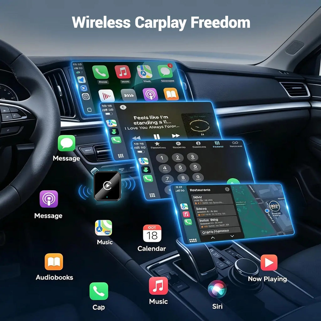 【Summerfinds】Aifine 2027 Wireless Carplay & Android Auto Adapter – Converts Factory Wired Carplay/Android Auto to Wireless, Plug & Play USB Dongle, for Vehicles with Built-In Wired Carplay or Android Auto Only