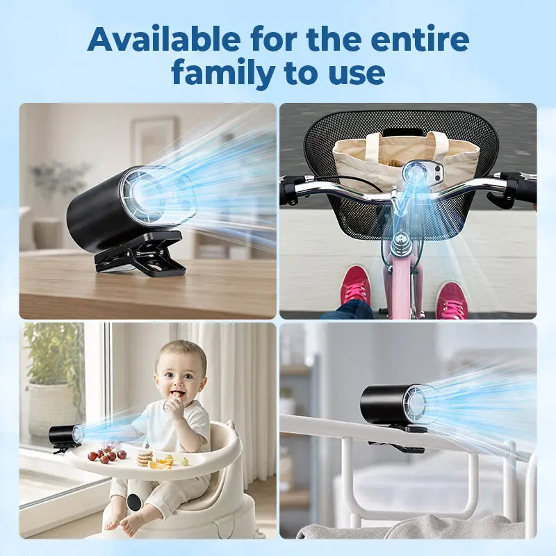 【Summerfinds】Joytutus Adjustable Car Fan - 2026 USB Plug-In Dual Turbo High Wind Cooling Fan, High-Speed Adjustment, Magic Tape Easy Installation, Universal Fit ABS Material, Black/Pink Portable Auto Accessories