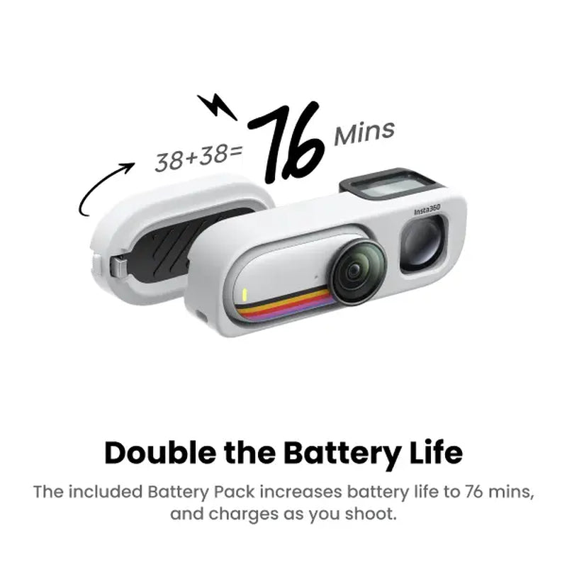 Insta360 GO 3S Retro Bundle Special Edition - Small 4K Vlogging Camera, Hands-Free POV Cam, Retro Filters, 4K30Fps, Extra Bttery, Lightweight Wearable Vlog Camera for Street & Daily Shots