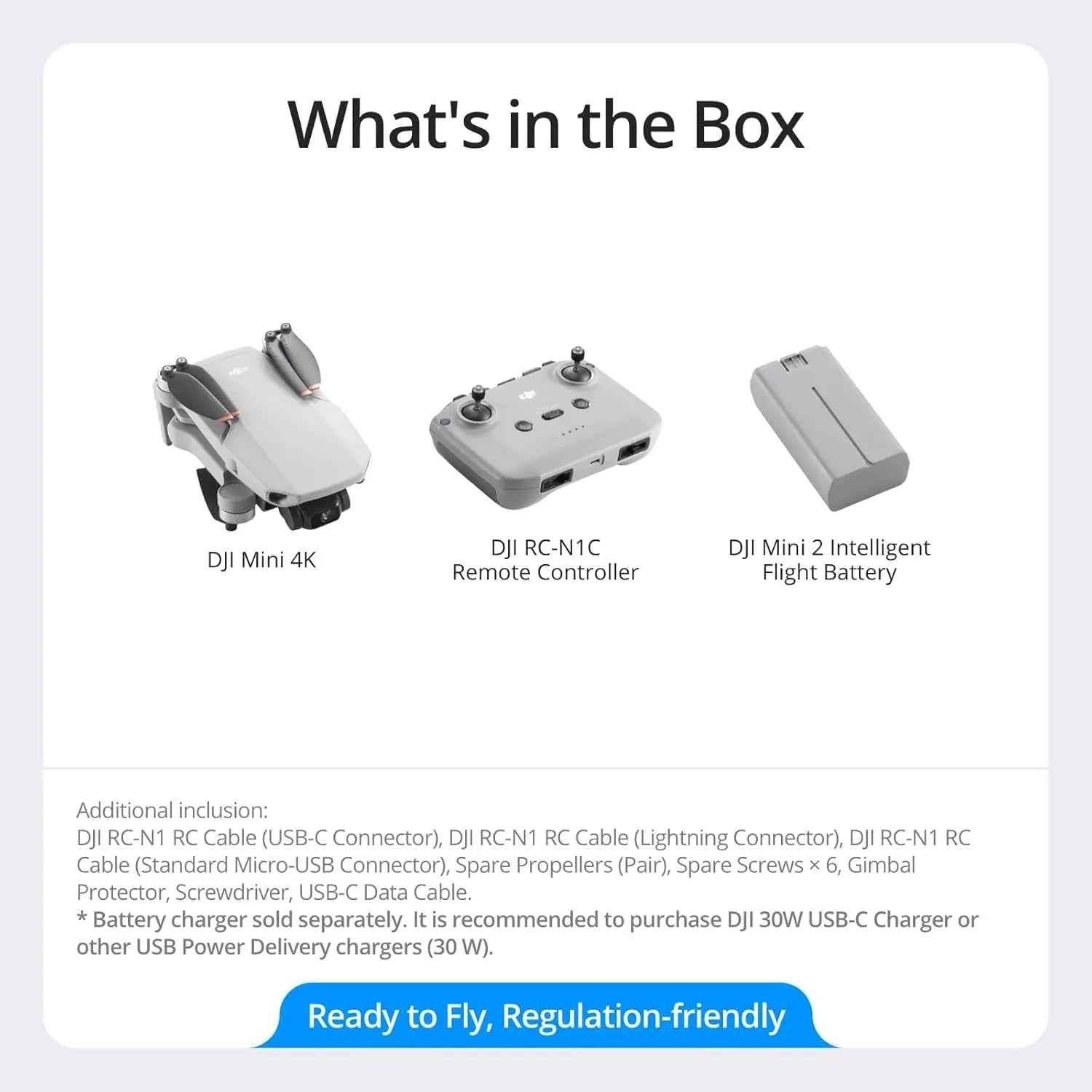 DJI Mini 4K, Drone with 4K UHD Camera for Adults, under 249 G, 3-Axis Gimbal Stabilization, 10Km Video Transmission, Auto Return, Wind Resistance, 1 Battery for 31-Min Max Flight Time