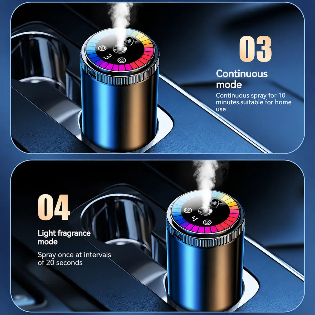 Smart Car Aroma Diffuser - Compact, Romantic Dynamic Light Show, Starry Ceiling Mode, Natural French/Eau De Cologne Scents, Fragrance Control, Long-Lasting Freshness, Ideal Gift for Car Enthusiasts for Daily Commute