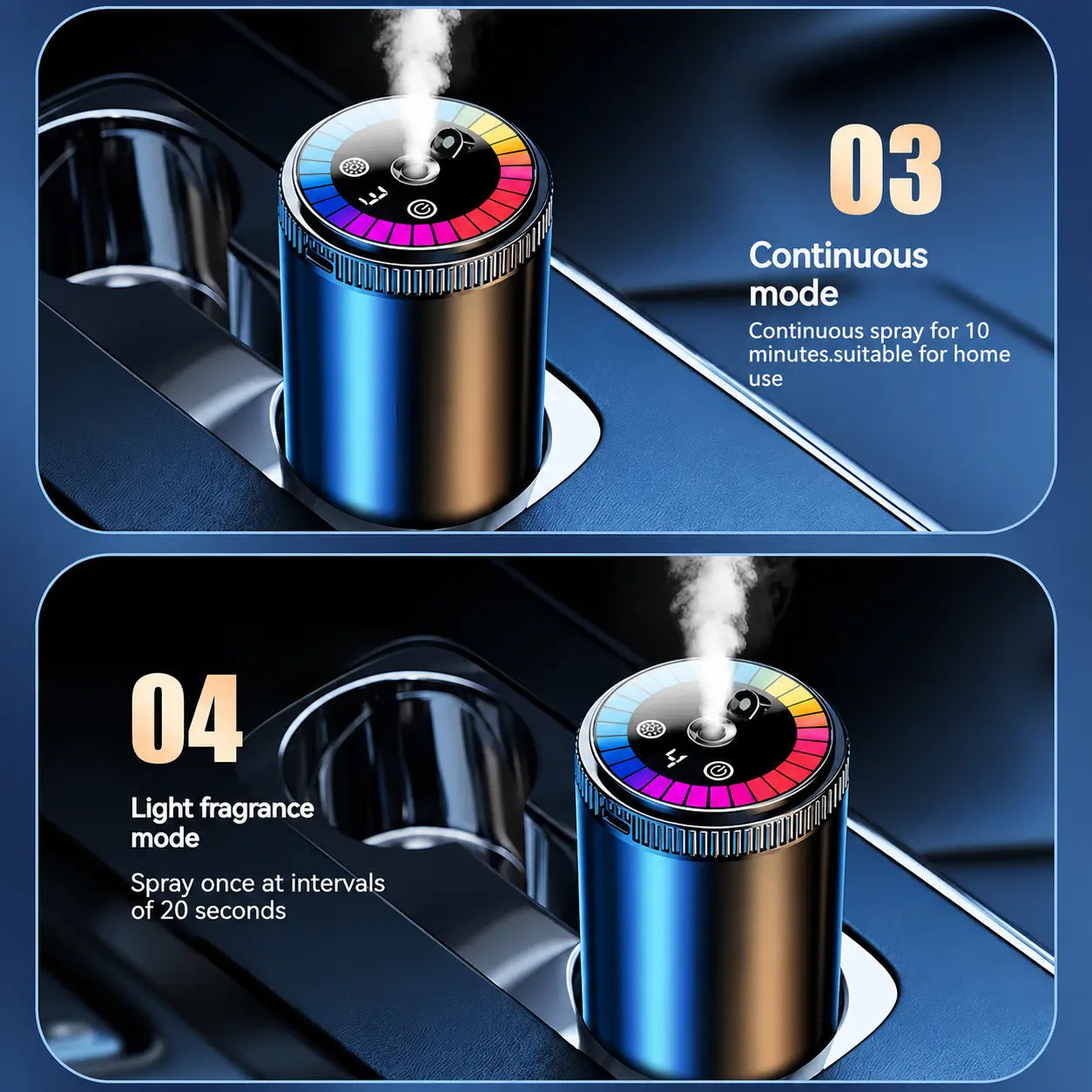 Smart Car Aroma Diffuser - Compact, Romantic Dynamic Light Show, Starry Ceiling Mode, Natural French/Eau De Cologne Scents, Fragrance Control, Long-Lasting Freshness, Ideal Gift for Car Enthusiasts for Daily Commute