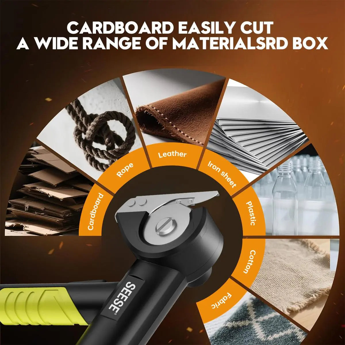 SEESE Cordless Electric Scissors, Rechargeable Cutter for Thin Cardboard, Carpet & Leather Holiday Gifts