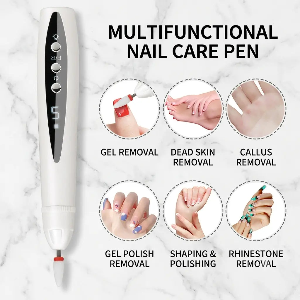 Rechargeable Nail Drill, Cordless Efiles for Fungal Nails Lightweight Nail Care Tool for Nail Repair