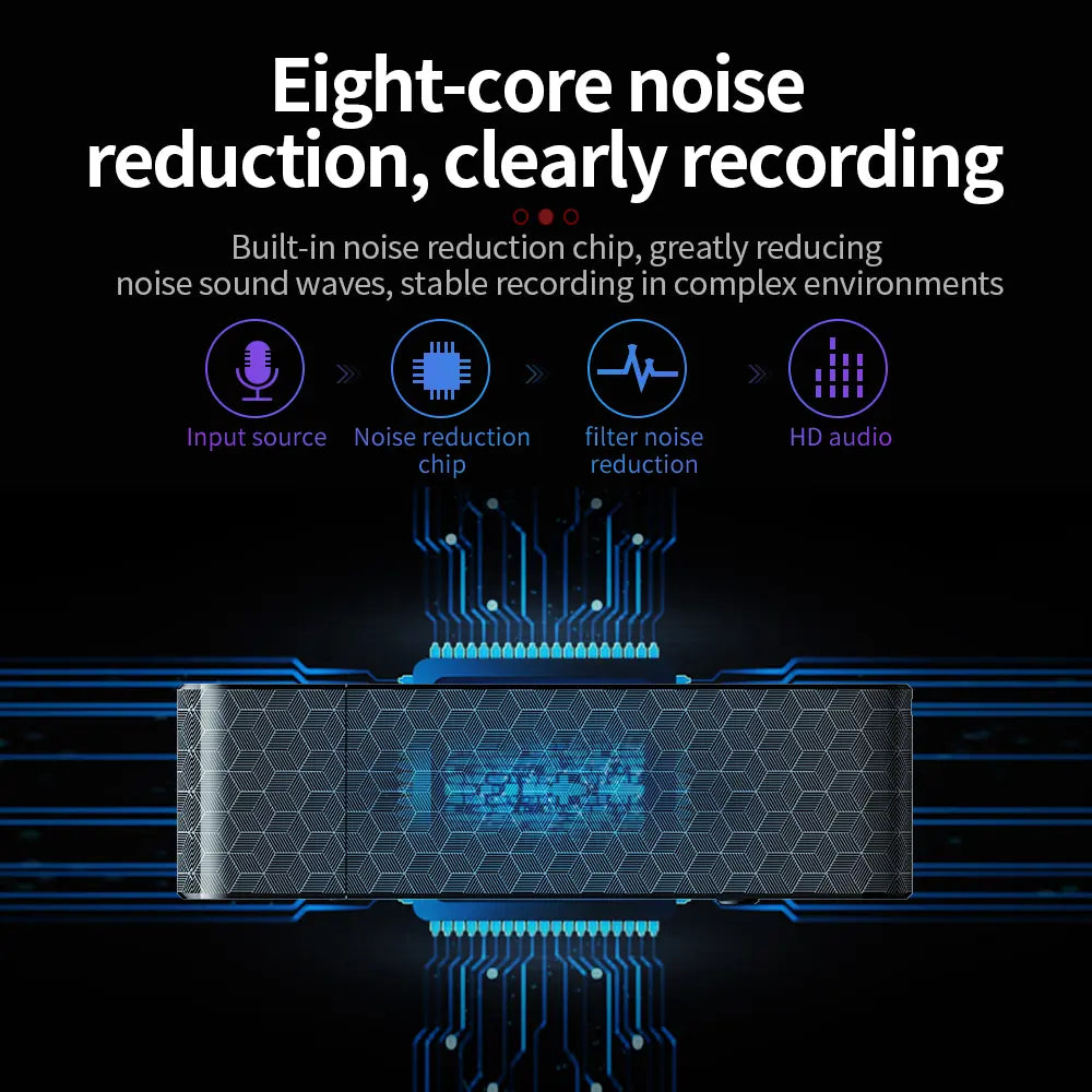 USB Flash Drive Voice Recorder 2-In-1 – Voice Activated, Smart Noise Reduction, Scheduled Recording, Auto File save – Perfect for Meetings & Class Notes