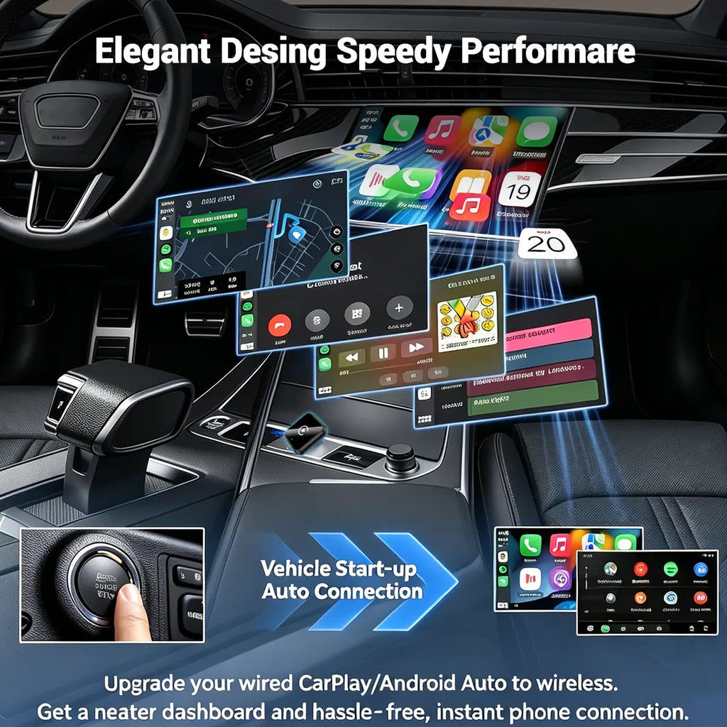 【Summerfinds】Aifine 2027 Wireless Carplay & Android Auto Adapter – Converts Factory Wired Carplay/Android Auto to Wireless, Plug & Play USB Dongle, for Vehicles with Built-In Wired Carplay or Android Auto Only
