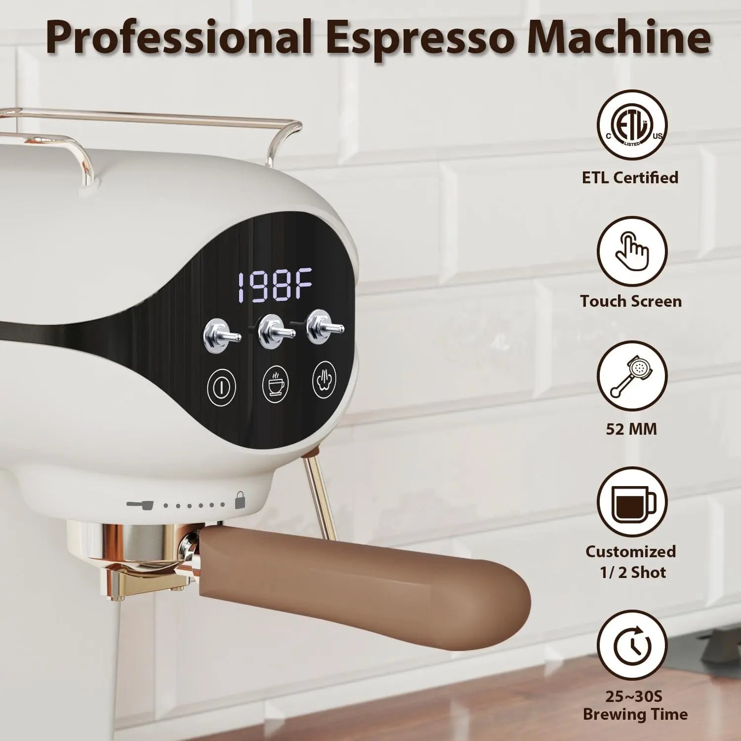 Espresso Machine,Professional 20 Bar Espresso Maker,Cappuccino & Latte Coffee Maker with Steam Frother for Home