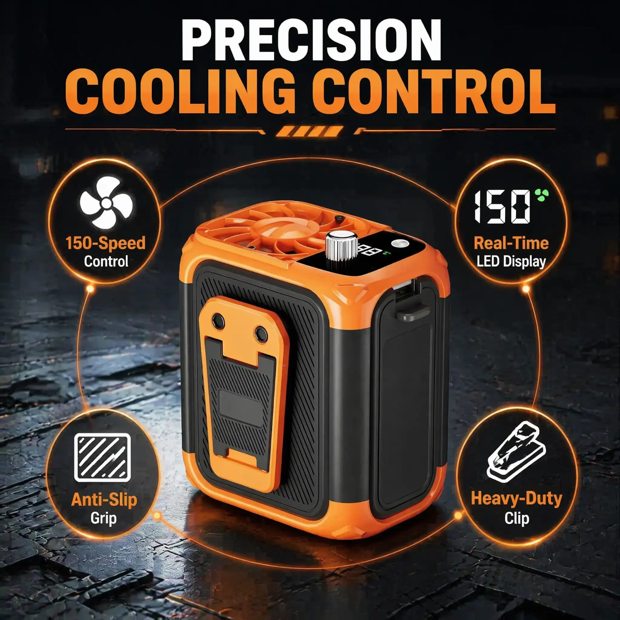 Multifunctional Waist-Mounted Fan, High-Speed Strong Wind, 4500Mah Battery Portable and Wearable on the Waist, LED Light, Ultra-Long Battery Life, Wearable Belt Fan for Outdoor, Jobsite, Farms, Traveling, Fishing