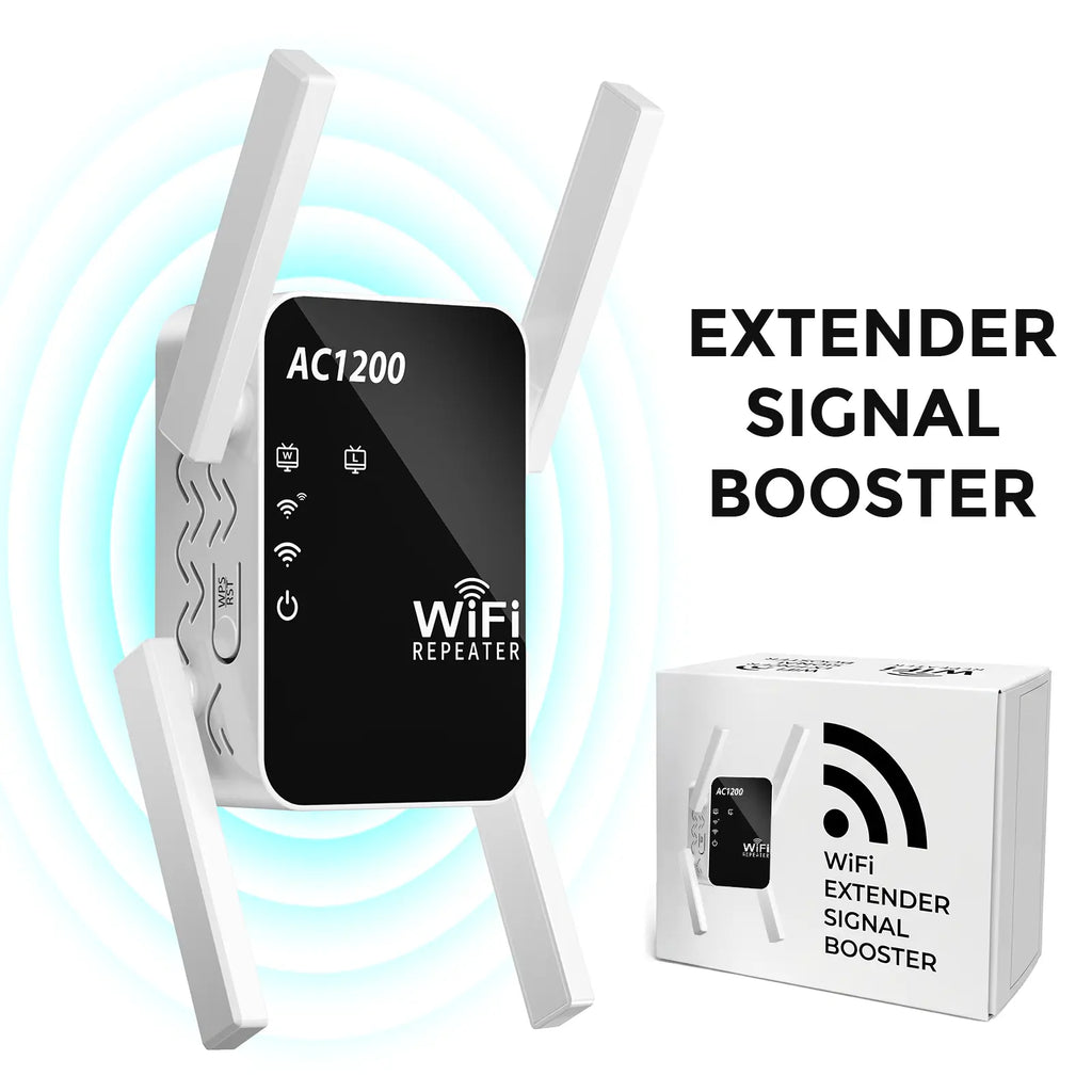 Wifi Repeater Signal Extender, Extends Coverage to 1288 Sq.Ft, Handles 80Devices, 2.4Ghz Wireless Repeater Amplifier, Wifi Extender for Home Use