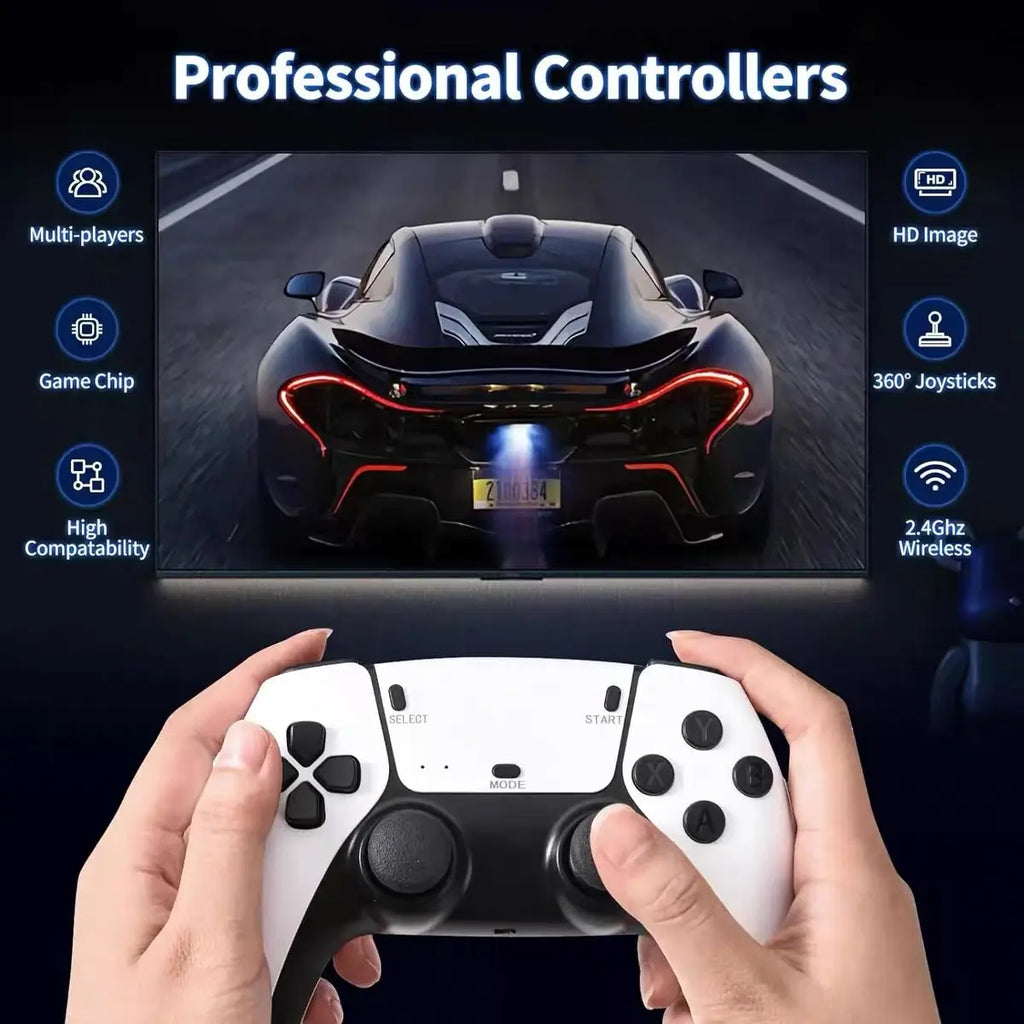 2026 New M15 Retro Game Stick, HDMI Output & Wireless Controller Plug and Play Video Game Console with Games,Hd 64G Plug and Play Video Games for Tv,Arcade Game Console