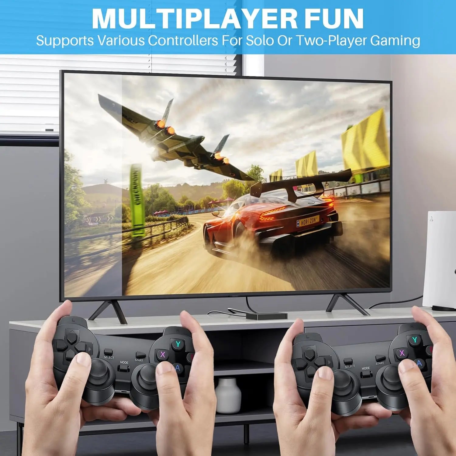 Retro Game Console with 20000+ Classic Games, 64GB HDMI Video Game System with 2 Wireless Controllers, Plug & Play Arcade Gaming Console for TV, Portable Home Gaming System