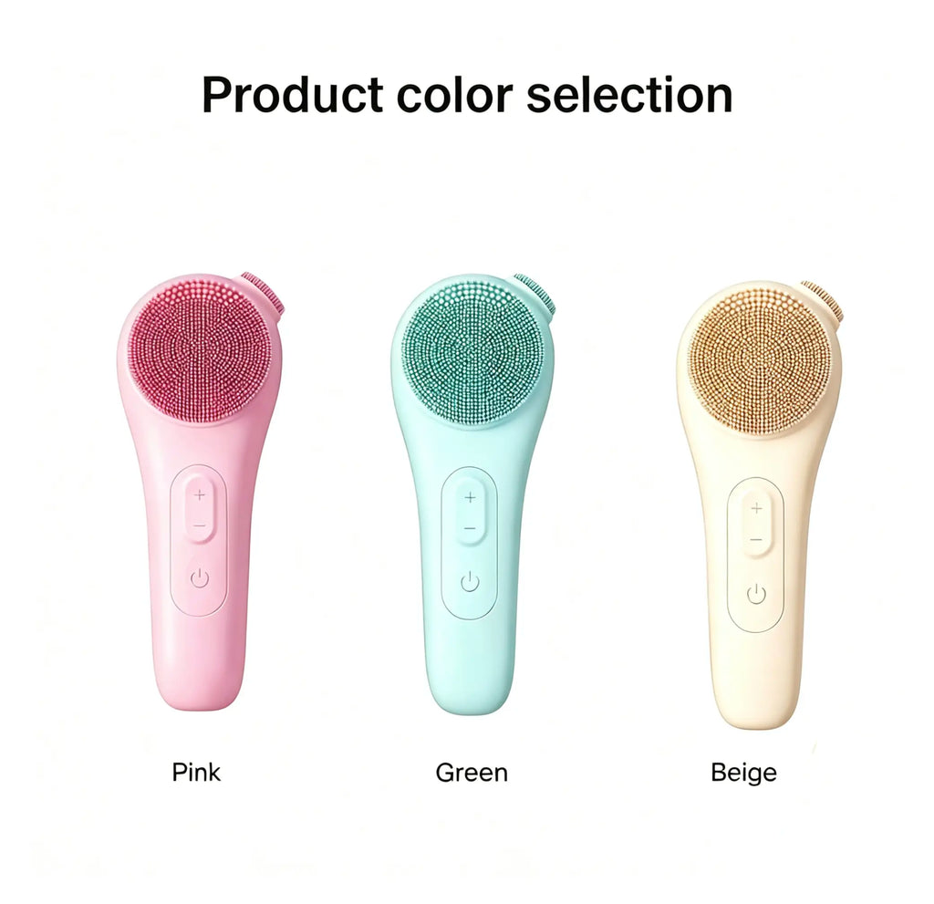 Pink Silicone Facial Cleansing Brush - IPX7 Waterproof Electric Face Scrubber, Gentle Exfoliating Deep Pore Cleanser Massager, USB Rechargeable Facial Tool with Adjustable Settings for Sensitive Skin, Durable Daily Use, Ideal Gift, Facial Brush