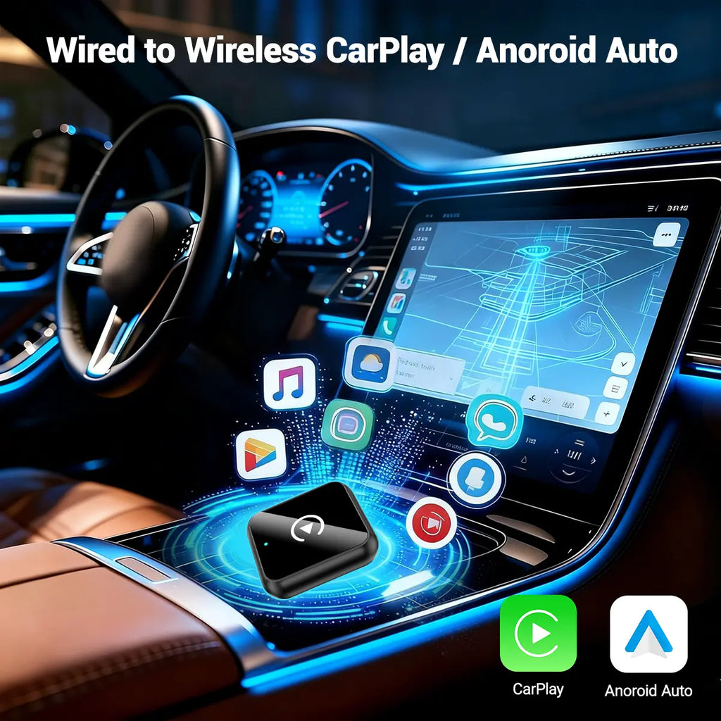 【Summerfinds】Aifine 2027 Wireless Carplay & Android Auto Adapter – Converts Factory Wired Carplay/Android Auto to Wireless, Plug & Play USB Dongle, for Vehicles with Built-In Wired Carplay or Android Auto Only