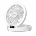 Portable Foldable LED Desk Fan - 5 Wind Speeds, Silent Rechargeable, Stepless Dimming Light, LED Power Display, Aromatherapy Diffuser, Mobile Wireless Compact USB Fan for Home, Travel, Camping, Office