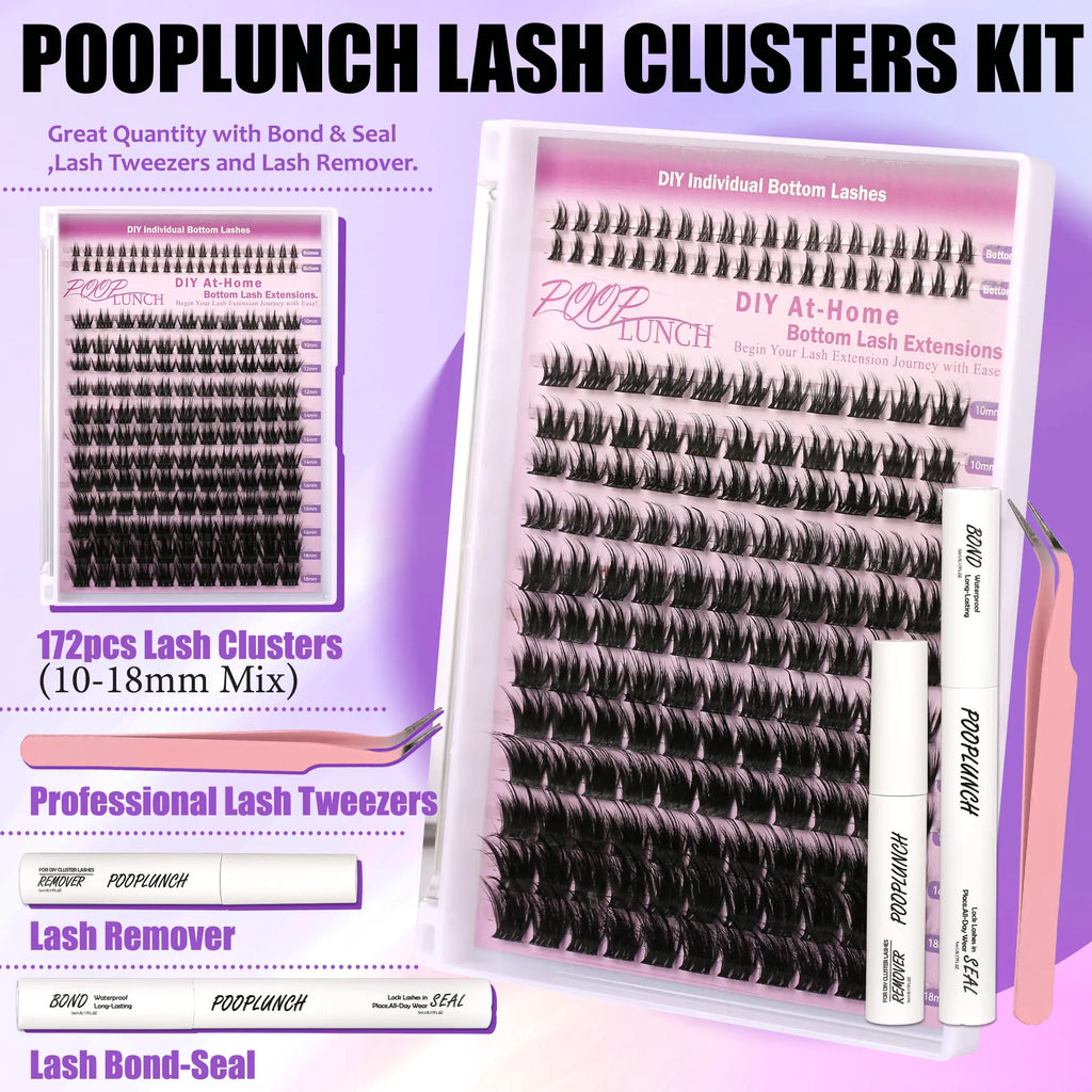 Lash Clusters DIY Individual Bottom Lash Kit / Lower Lash Cluster Kit / Soft Glam Bottom Lash Look Lashes Eyelash Extension Lashes Halloween Makeup