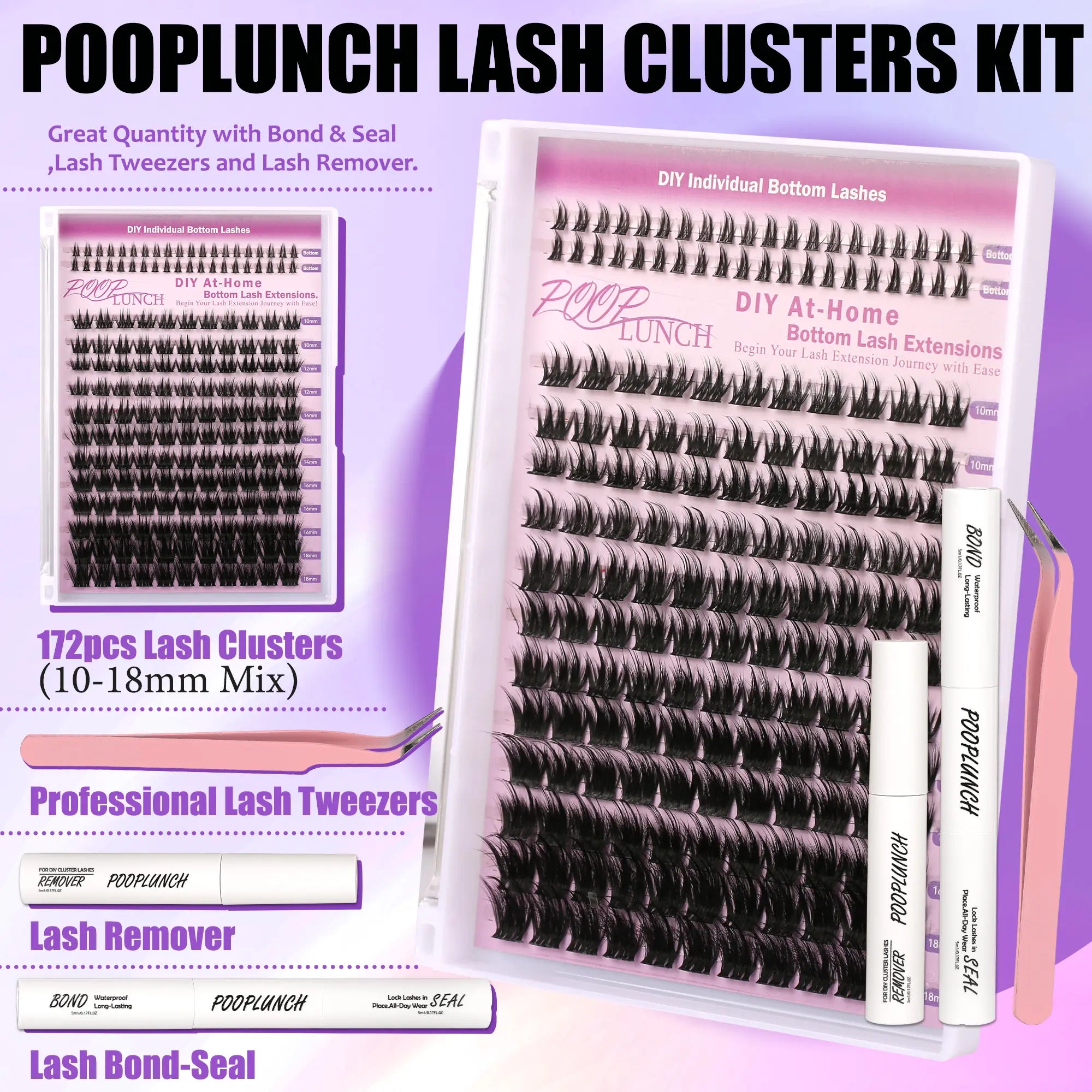 Lash Clusters DIY Individual Bottom Lash Kit / Lower Lash Cluster Kit / Soft Glam Bottom Lash Look Lashes Eyelash Extension Lashes Halloween Makeup