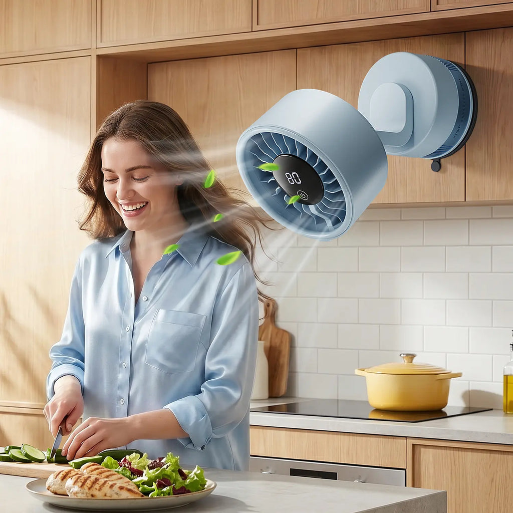 Wireless Toilet Fan, No Hole No Damage!360° Rotatable Wireless Suction Fan I Longlasting USB Charge for Bathroom Toilet Cardesk Kitchen/With Free Charging Cord