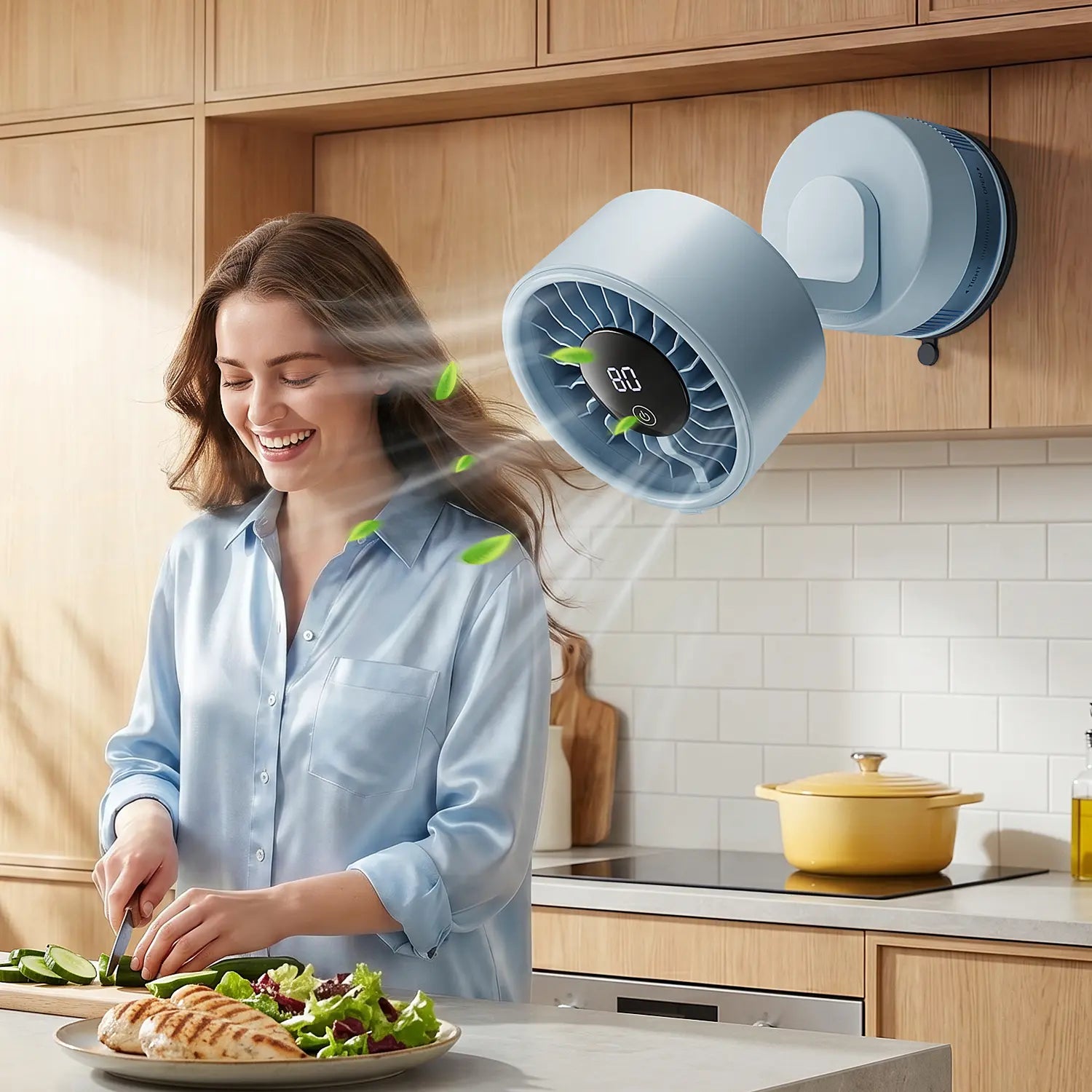 Wireless Toilet Fan, No Hole No Damage!360° Rotatable Wireless Suction Fan I Longlasting USB Charge for Bathroom Toilet Cardesk Kitchen/With Free Charging Cord