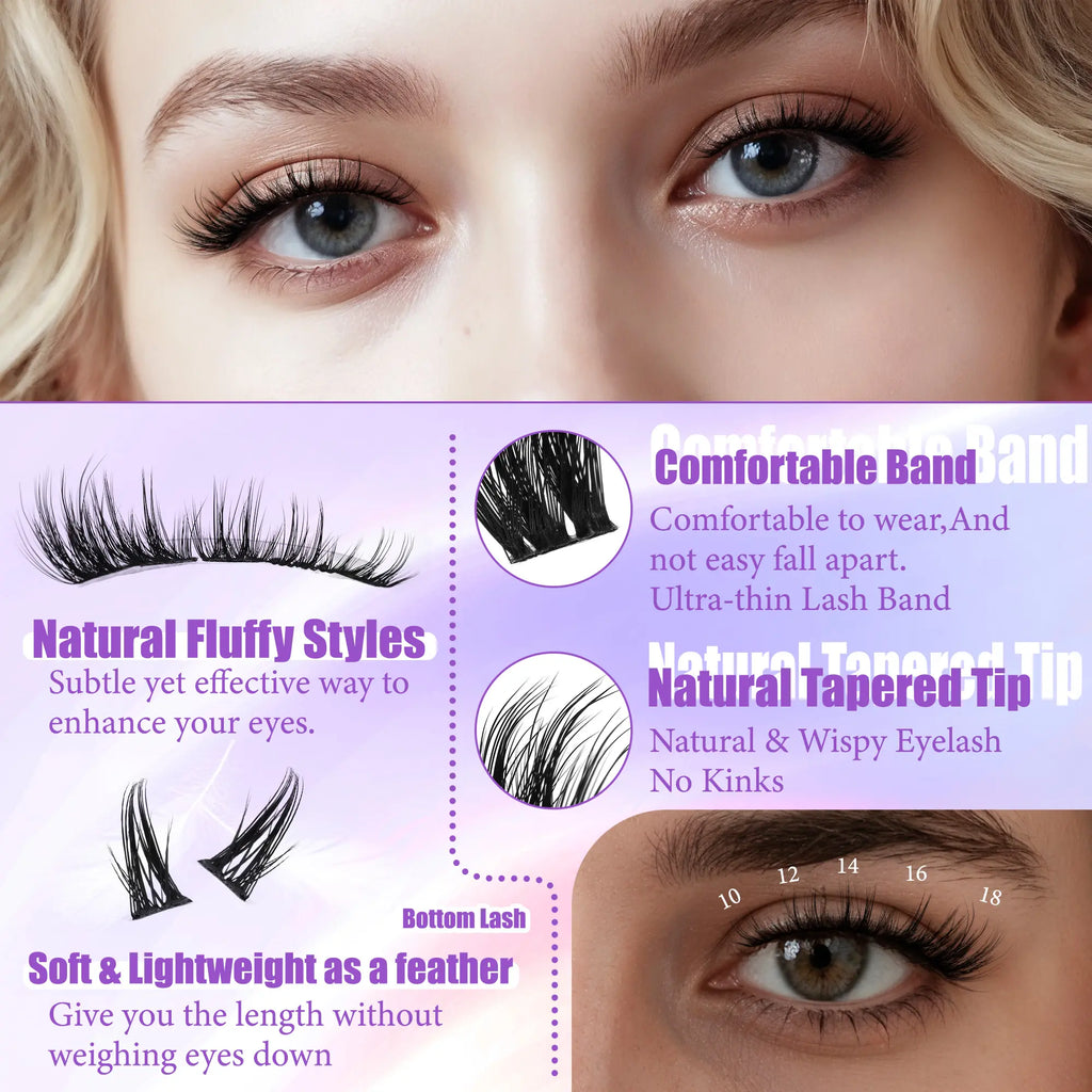 Lash Clusters DIY Individual Bottom Lash Kit / Lower Lash Cluster Kit / Soft Glam Bottom Lash Look Lashes Eyelash Extension Lashes Halloween Makeup