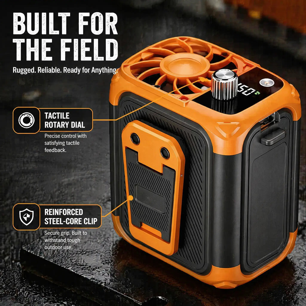 Multifunctional Waist-Mounted Fan, High-Speed Strong Wind, 4500Mah Battery Portable and Wearable on the Waist, LED Light, Ultra-Long Battery Life, Wearable Belt Fan for Outdoor, Jobsite, Farms, Traveling, Fishing