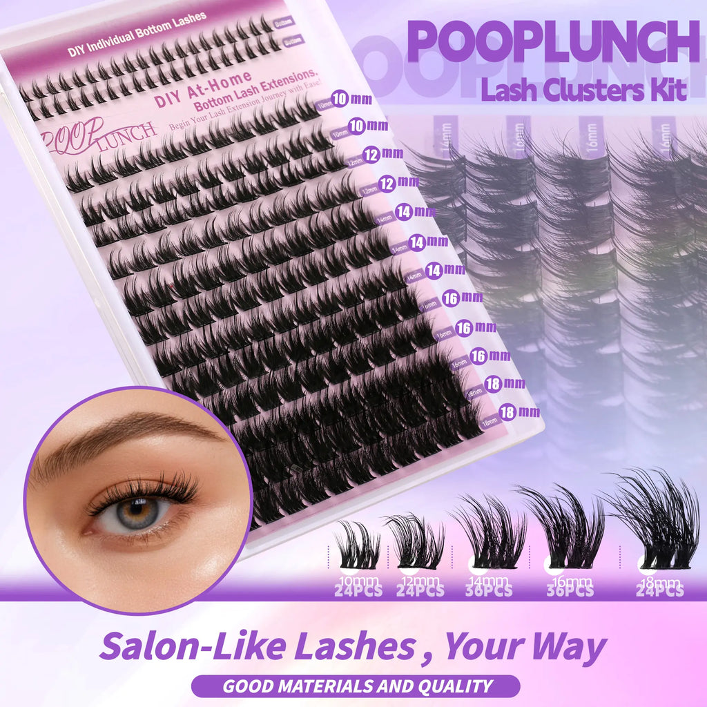 Lash Clusters DIY Individual Bottom Lash Kit / Lower Lash Cluster Kit / Soft Glam Bottom Lash Look Lashes Eyelash Extension Lashes Halloween Makeup