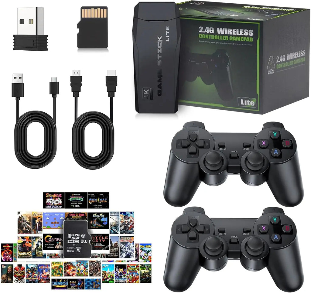 Retro Game Console with 20000+ Classic Games, 64GB HDMI Video Game System with 2 Wireless Controllers, Plug & Play Arcade Gaming Console for TV, Portable Home Gaming System
