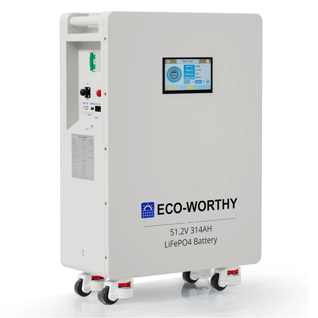 ECO-WORTHY 16.07Kwh 48V 314AH Lifepo4 Battery Vertical Standing Solar Backup UPS