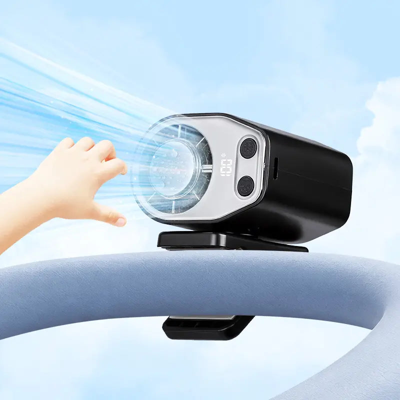 【Summerfinds】Joytutus Adjustable Car Fan - 2026 USB Plug-In Dual Turbo High Wind Cooling Fan, High-Speed Adjustment, Magic Tape Easy Installation, Universal Fit ABS Material, Black/Pink Portable Auto Accessories