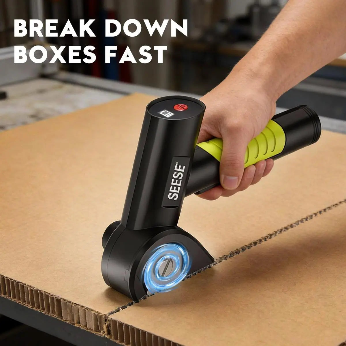 SEESE Cordless Electric Scissors, Rechargeable Cutter for Thin Cardboard, Carpet & Leather Holiday Gifts