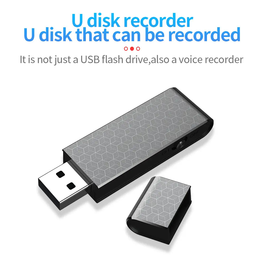 USB Flash Drive Voice Recorder 2-In-1 – Voice Activated, Smart Noise Reduction, Scheduled Recording, Auto File save – Perfect for Meetings & Class Notes