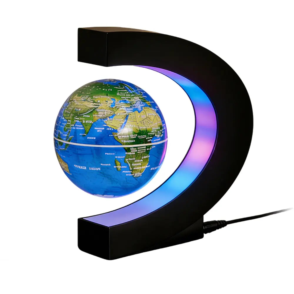 Magnetic Levitation Globe with C-Shaped Stand, Gradient Color LED Light, High-Definition World Map, Unique Office Decor, Father’S Day Birthday Holiday Gift for Men, Unique Decor