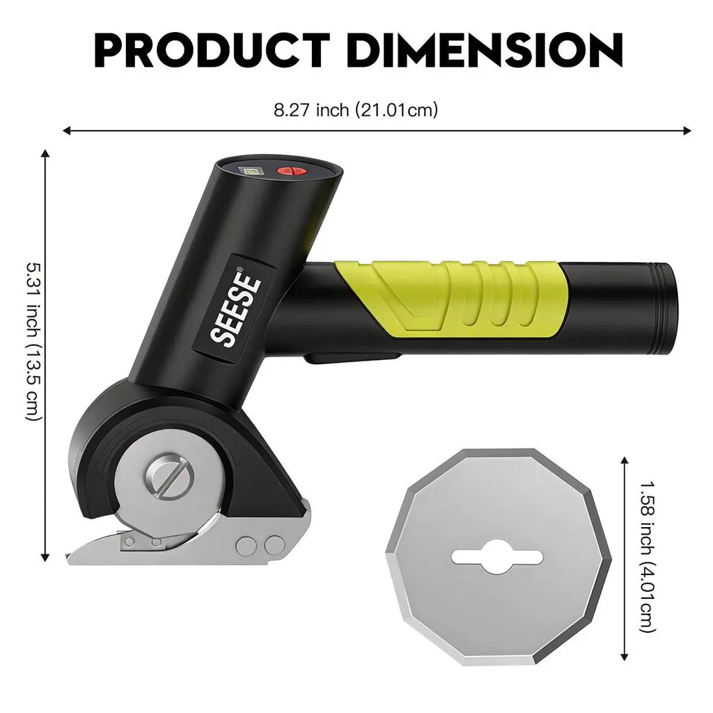 SEESE Cordless Electric Scissors, Rechargeable Cutter for Thin Cardboard, Carpet & Leather Holiday Gifts