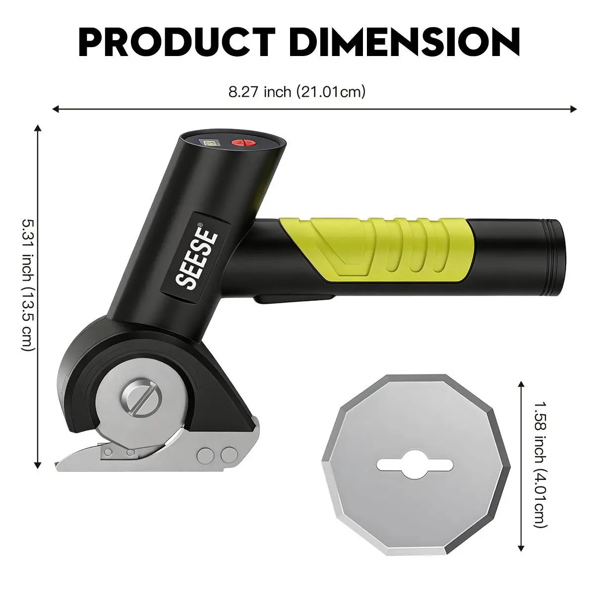 SEESE Cordless Electric Scissors, Rechargeable Cutter for Thin Cardboard, Carpet & Leather Holiday Gifts