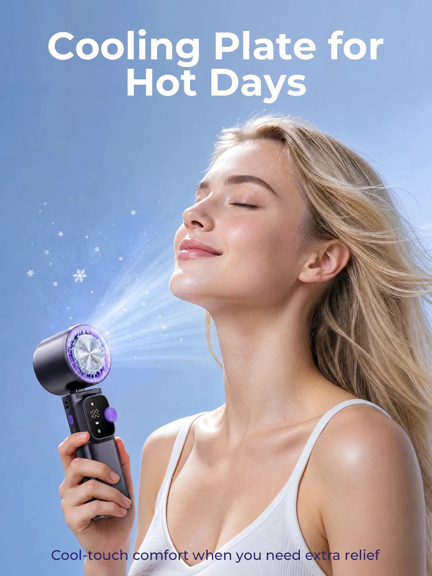 199-Level Precise Wind Control Cordless Wireless Portable Cooling Ice Fan - Foldable, Adjustable, Automatic Settings, Airflow Enhancer for Summer Travel & Outdoor Household Appliance Essential