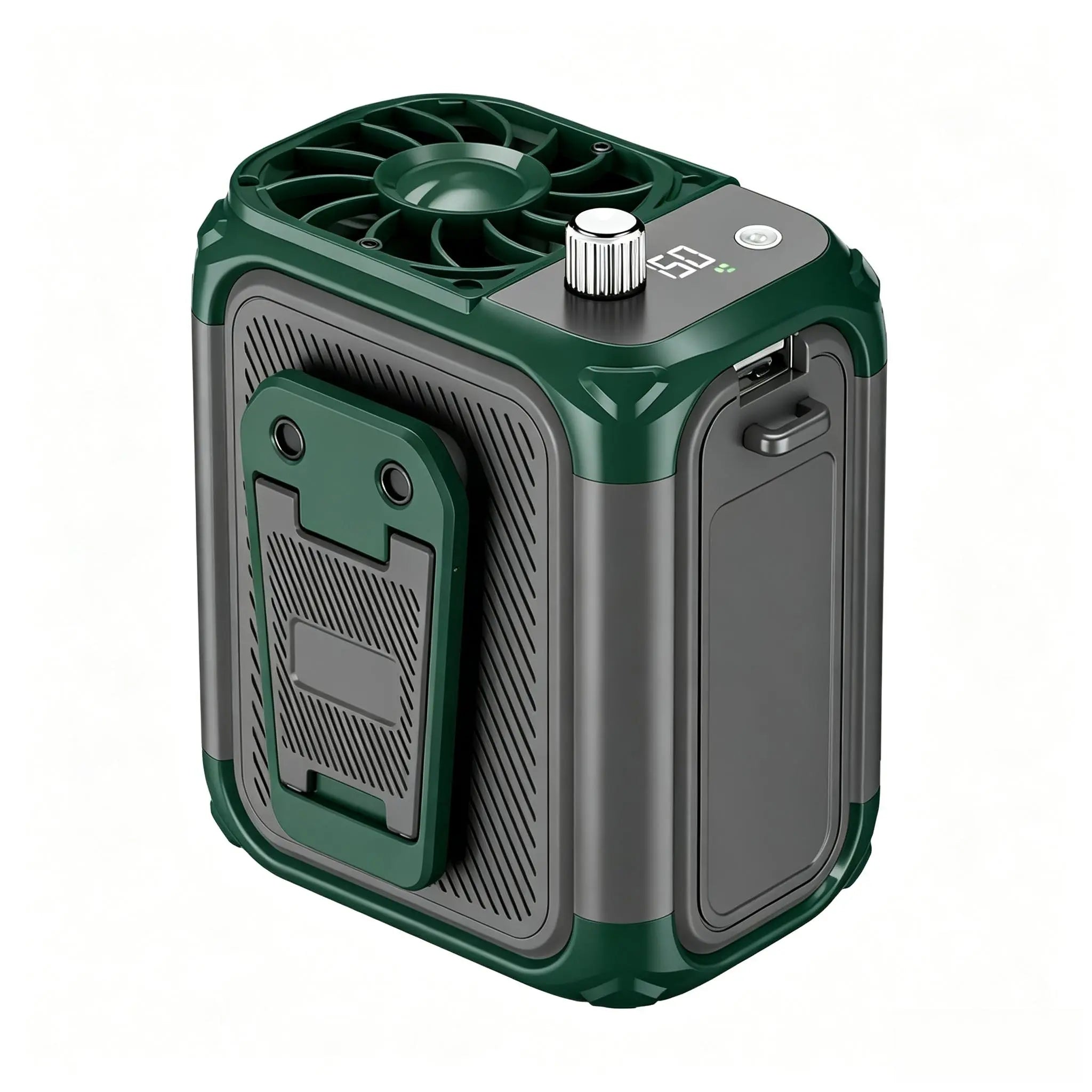 Multifunctional Waist-Mounted Fan, High-Speed Strong Wind, 4500Mah Battery Portable and Wearable on the Waist, LED Light, Ultra-Long Battery Life, Wearable Belt Fan for Outdoor, Jobsite, Farms, Traveling, Fishing