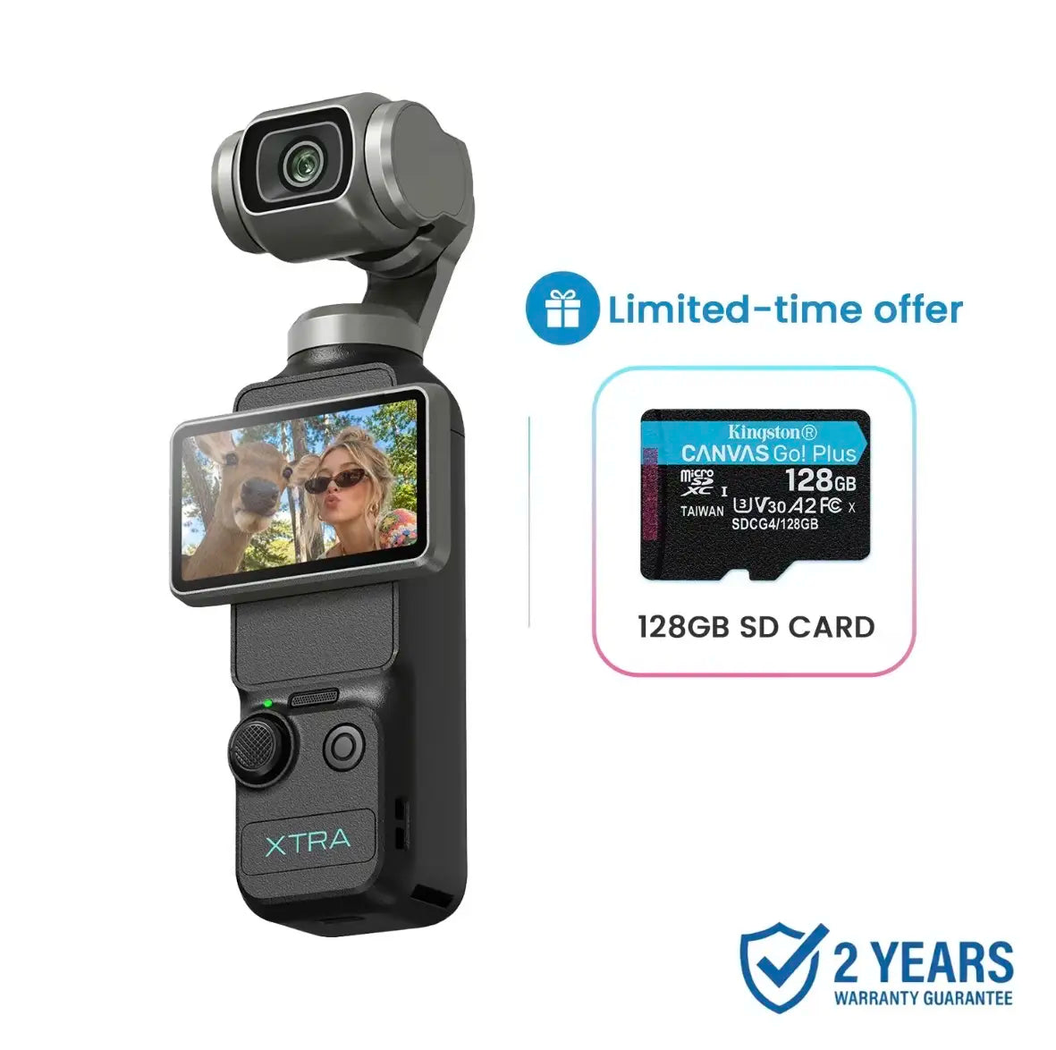 Xtra Muse Vlogging Camera with 1'' CMOS 4K/120Fps Videos 3-Axis Gimbal Stabilizer Fast Focusing Face/Object Tracking Portable Handycam Camcorder