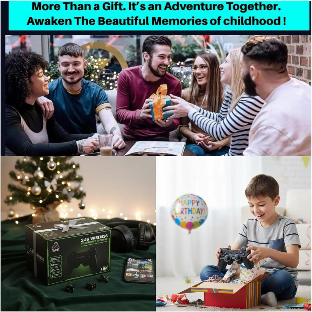 Retro Game Console with 20000+ Classic Games, 64GB HDMI Video Game System with 2 Wireless Controllers, Plug & Play Arcade Gaming Console for TV, Portable Home Gaming System