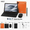 W&O X17 Ultra 7-In-1 Tablet Bundle, 10.1" Android 15 Tablet, 8GB RAM + 256GB ROM, Keyboard Mouse Stylus Case Included, 16MP Rear + 5MP Front Camera, 8000Mah Battery, Portable Tablet for Students, Work, Online Classes & Entertainment Cam Dual