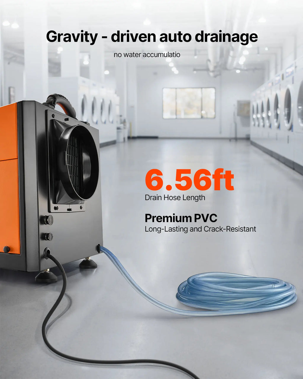 【Summerfinds】Vevor 156 Pints Commercial Dehumidifier with Drain Hose, Portable Crawl Space Dehumidifiers for Basement Storage Room Industrial Grade, Auto Defrost/Drainage, Heavy-Duty Galvanized Steel, LED Indicate