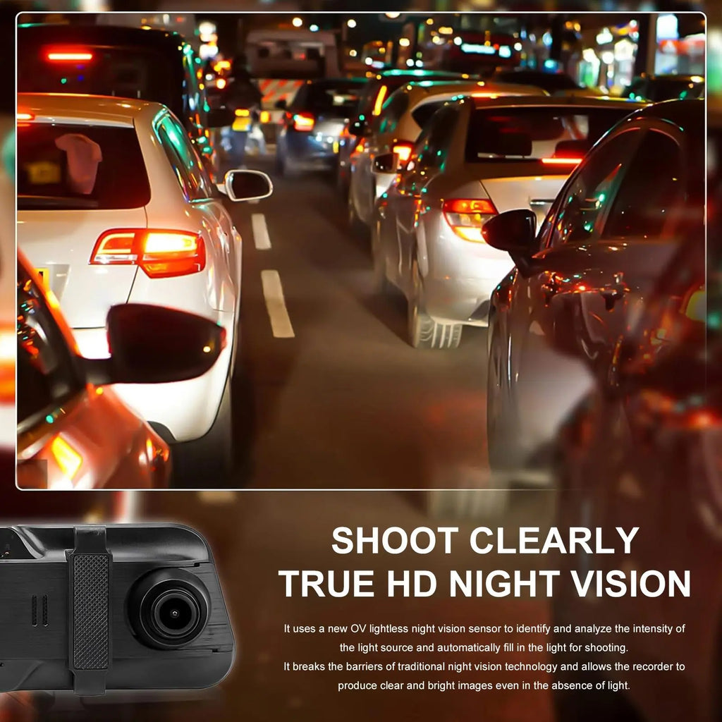 【SUMMER SALE】10 Inch Rearview Mirror Dash Camera, 1080P Full HD Front & Rear Dash Cam, Touch Screen Car Backup Camera with Night Vision, Parking Assistance