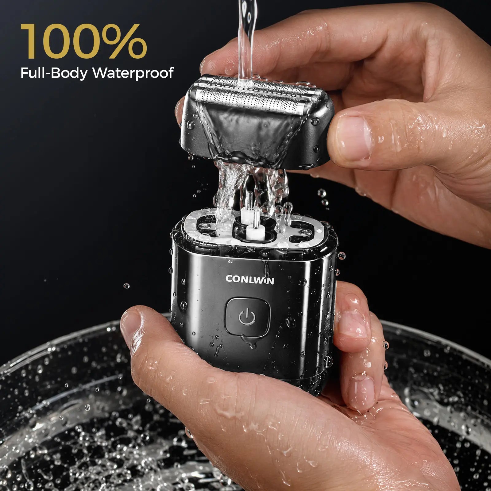 CONLWIN Mini Electric Foil Shaver - 3D Floating Heads, IPX7 Waterproof, USB-C Charging, 120-Day Battery Life, UV-C Sterilization, Auto Cleaning, LED Display, Compact Portable Design, Ideal Father'S Day Gifts, Summerwins,Father'Sdaygifts, Body, Stainless S