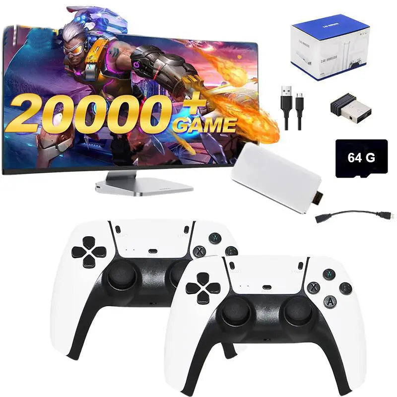 2026 New M15 Retro Game Stick, HDMI Output & Wireless Controller Plug and Play Video Game Console with Games,Hd 64G Plug and Play Video Games for Tv,Arcade Game Console