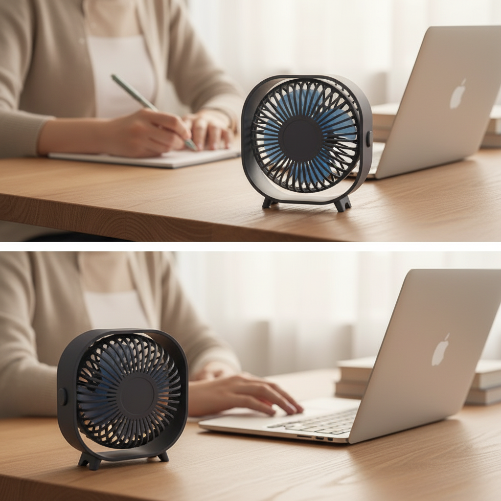 Mini ventilateur de bureau - mise en situation bureau