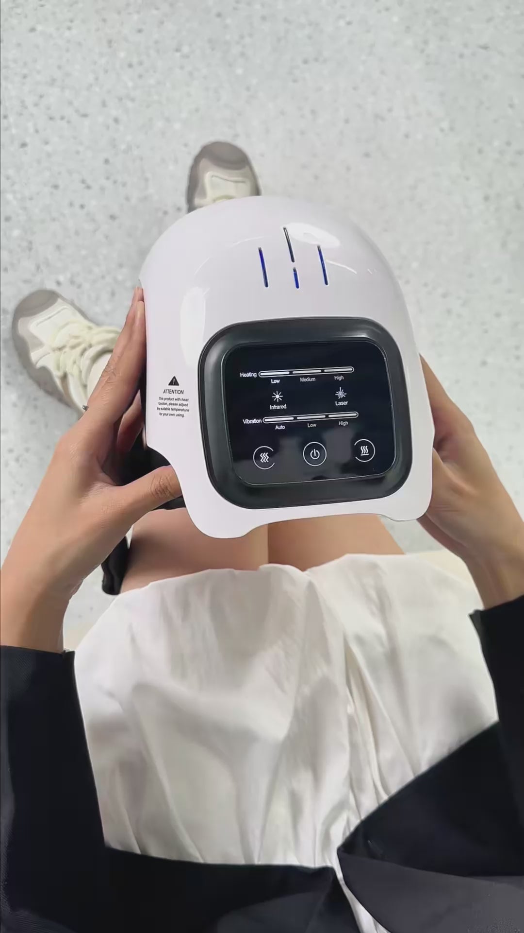 Masseur de Genou Intelligent Rechargeable - Infrarouge, Vibration et Chaleur pour Soulagement Douleurs